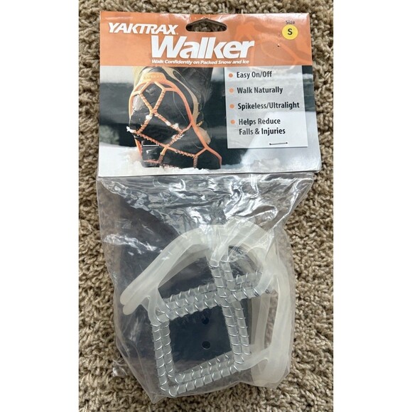 Yaktrax Walker Size Small US Men's 5-8.5/ Women's 6.5-10 Clear + Storage Pouch - Picture 1 of 7